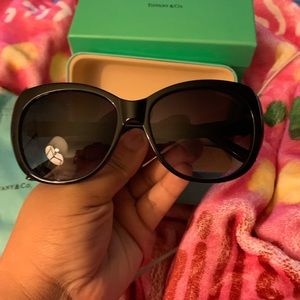 Beautiful Black Sunglasses with Diamond Butterfly